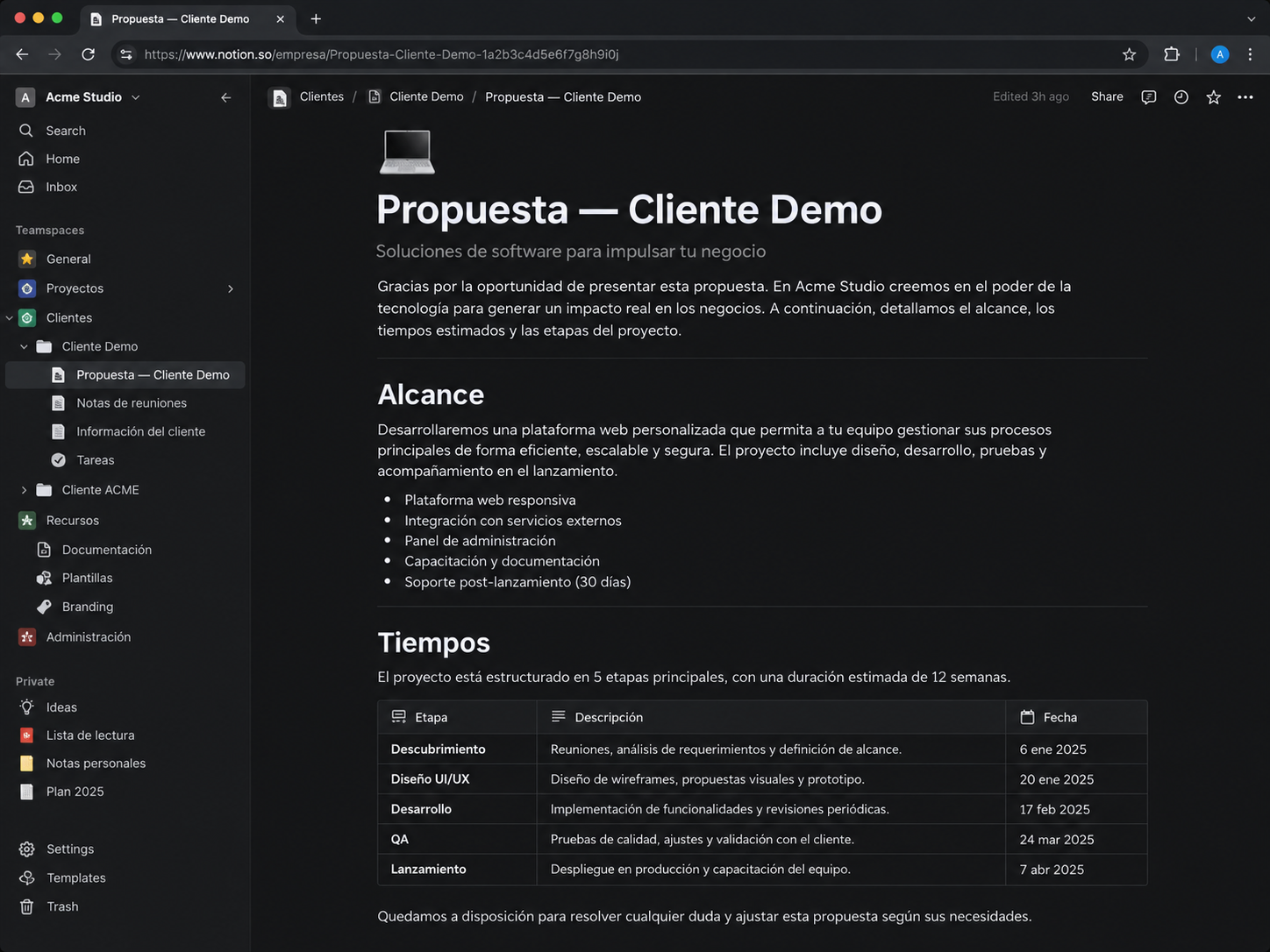 Propuesta y wireframes